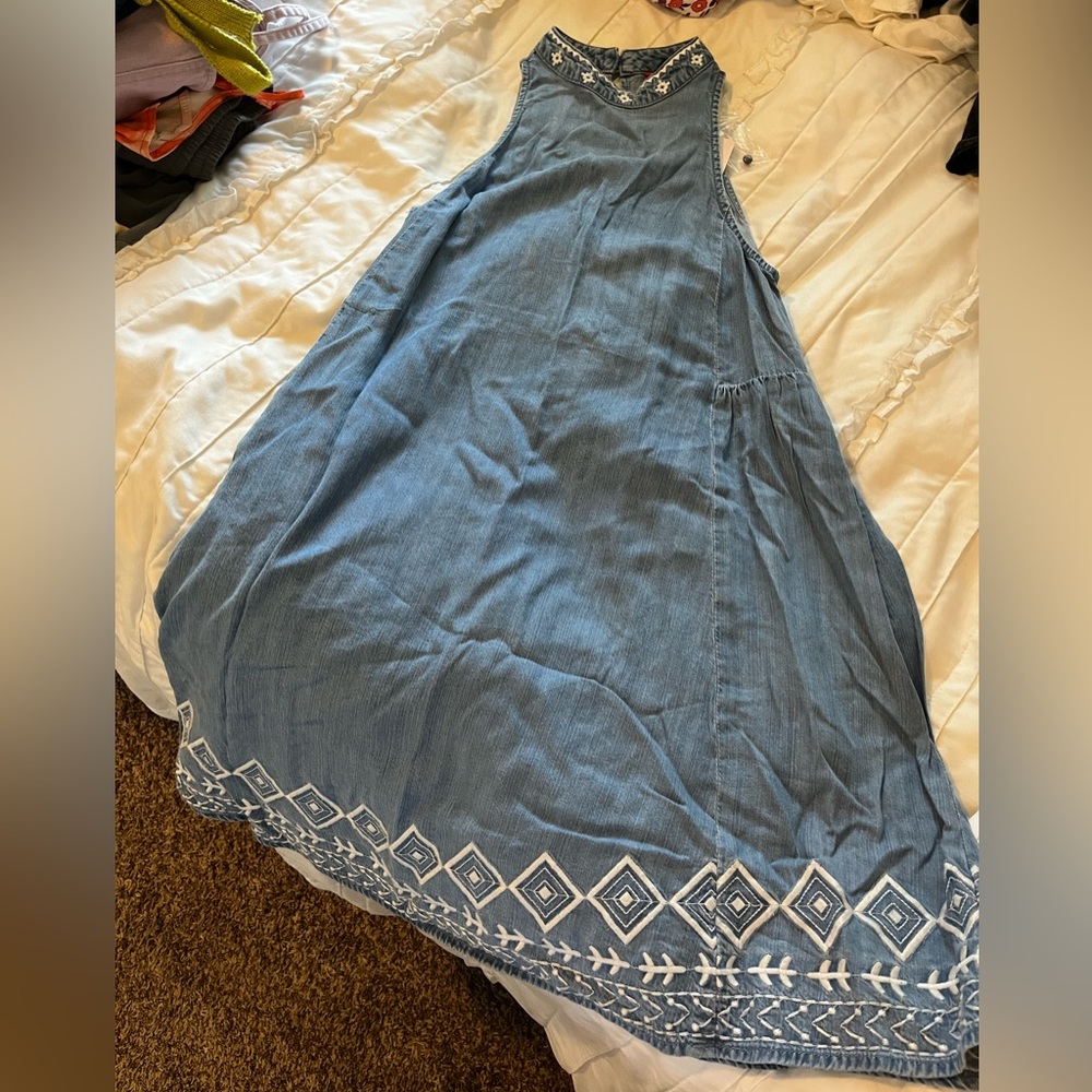 High neck denim dress NEVER BEEN WORN